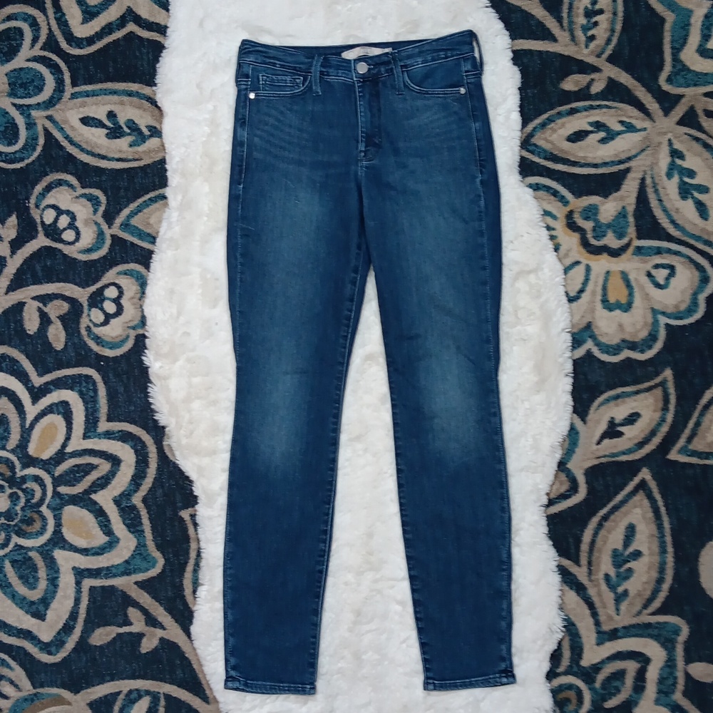 Athleta sculptek dark wash skinny jeans womens sz 2